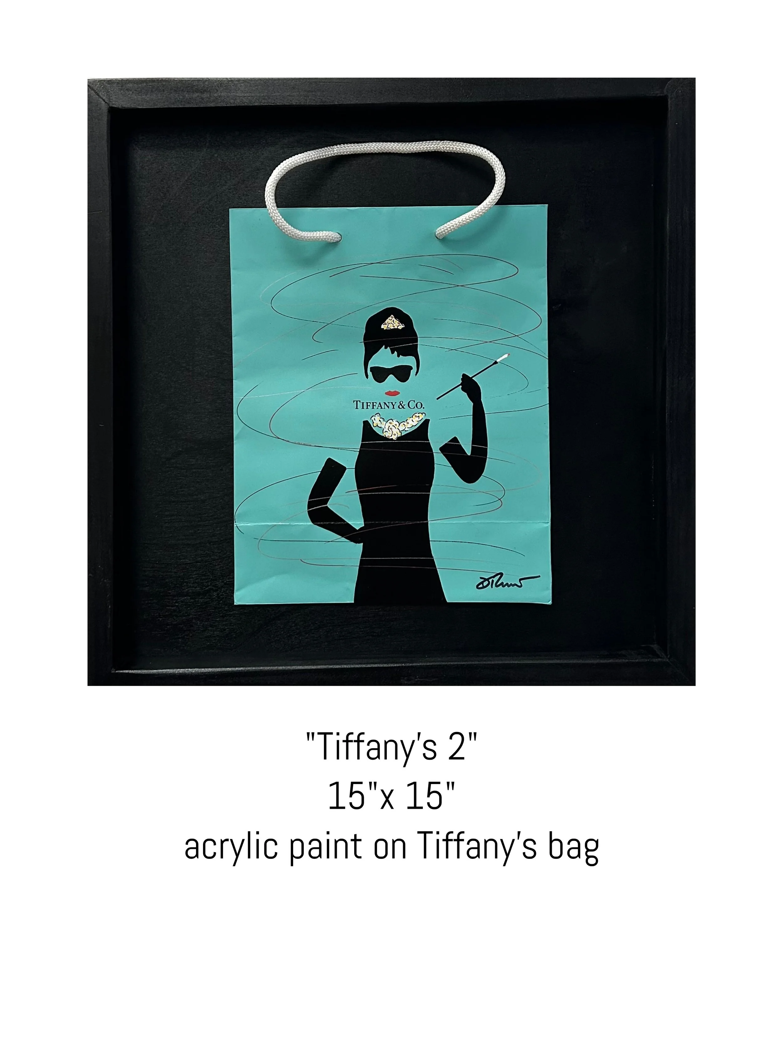 Colorful acrylic and spray paint pop art mixed media piece titled Tiffany's by David Ruggeri