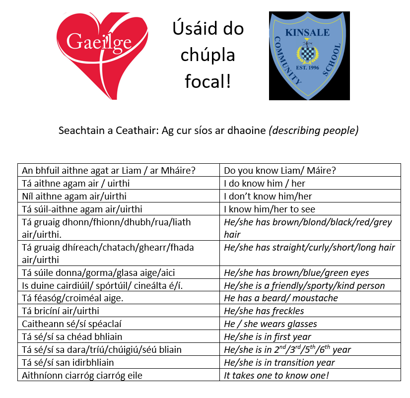 Úsáid do Chúpla Focal - Seachtain a Trí