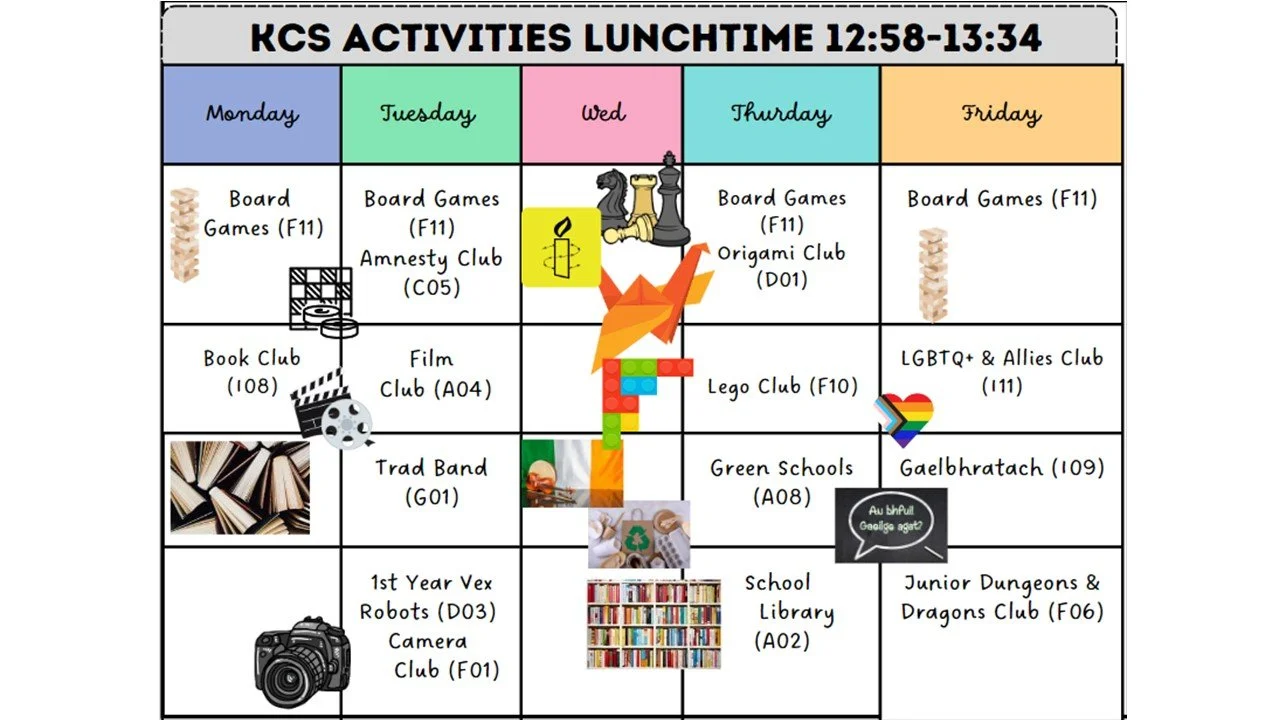 KCS Lunch Activities and Extra-Curricular Calendar for this week: February 19th-23rd  