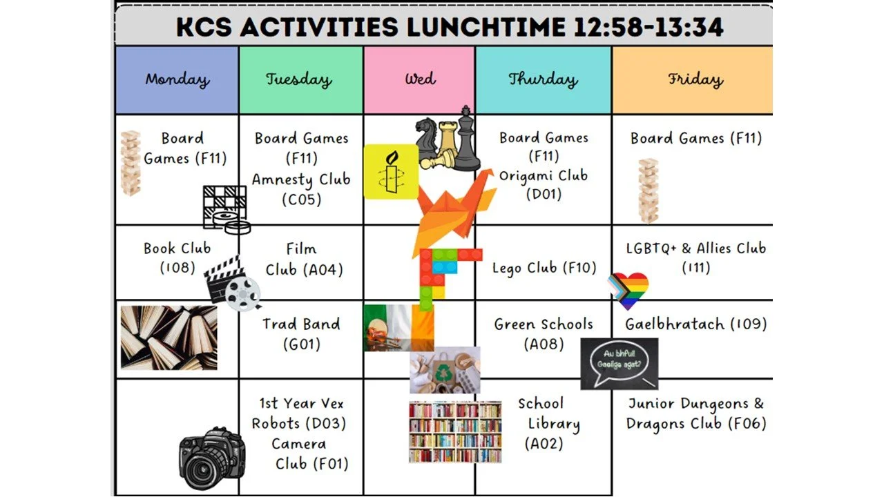 KCS Lunch Activities and Extra-Curricular Calendar for this week: February 26th - Friday 1st