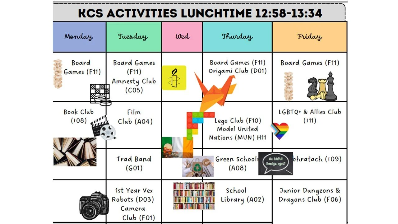 KCS Lunch Activities and Extra-Curricular Calendar for this week: March 4th -8th