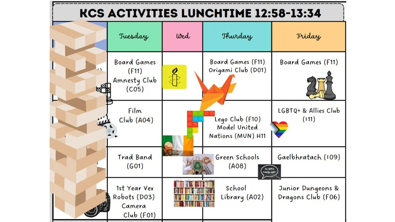 KCS Lunch Activities and Extra-Curricular Calendar for this week: May 7th - May 10th