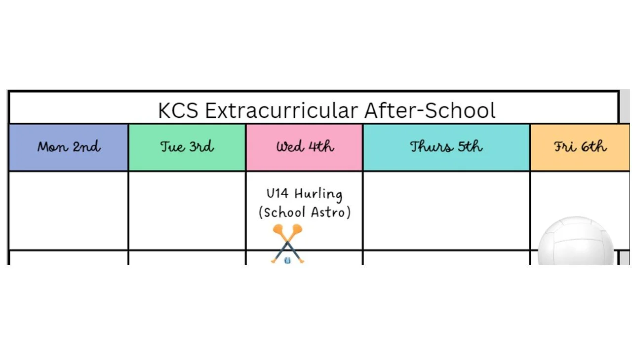 KCS Lunch Activities and Extra-Curricular Calendar for this week: December 2nd – 6th