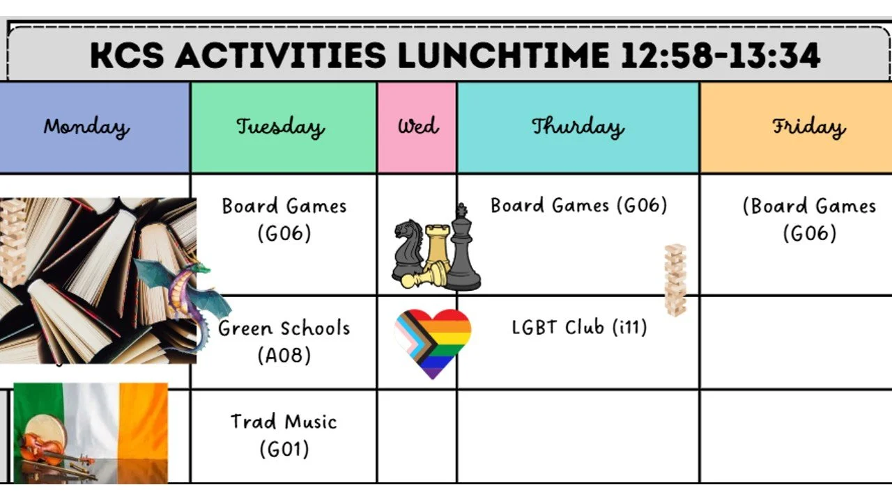 KCS Lunch Activities and Extra-Curricular Calendar for this week: February 4th – 7th