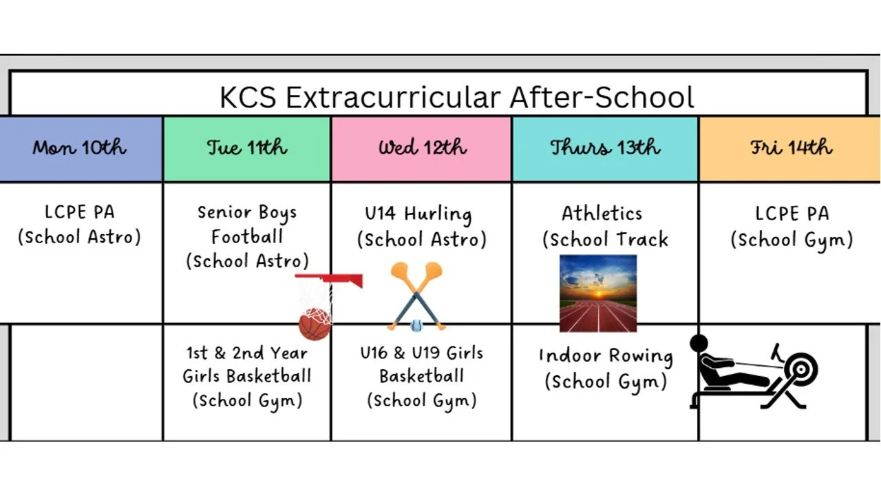 KCS Lunch Activities and Extra-Curricular Calendar for this week: March 10th – 14th.