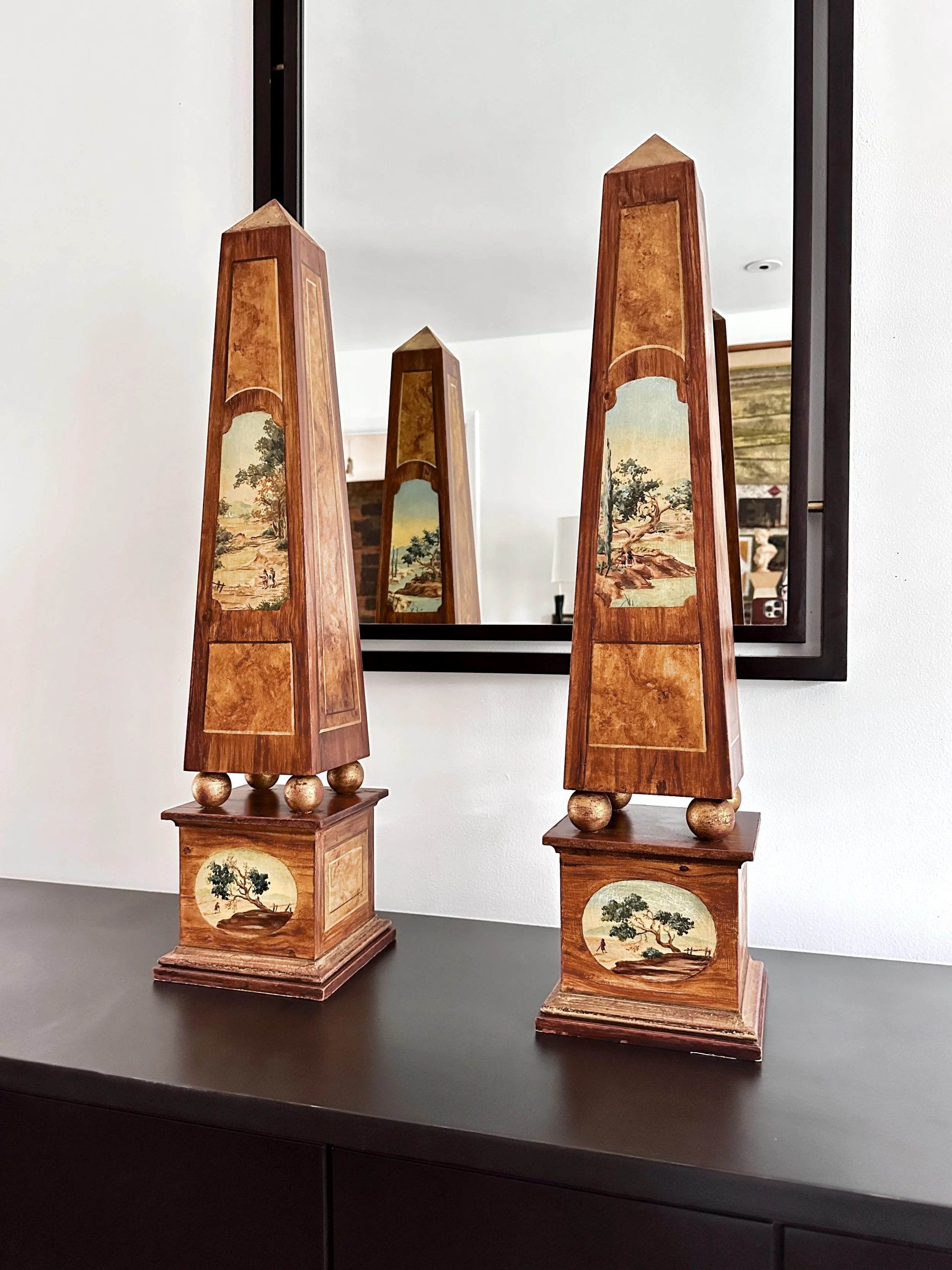 Faux Bois, Gilt Obelisk