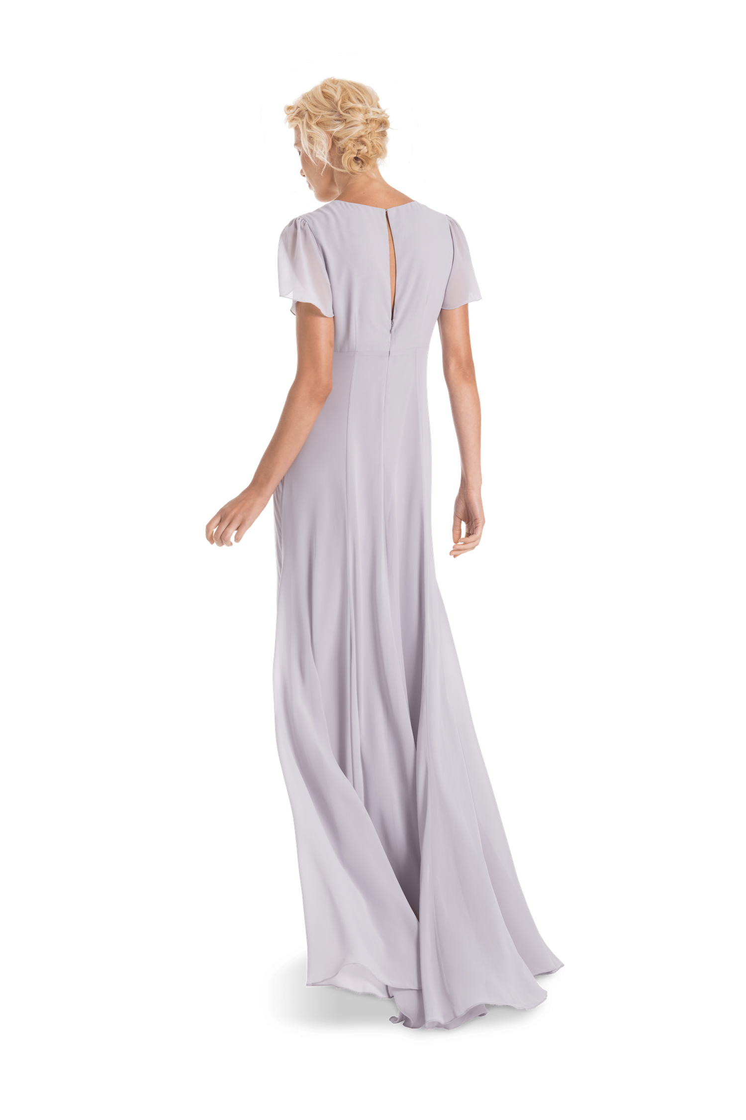 Alice Long back by Joanna August with back keyhole in light gray Silver Bells
