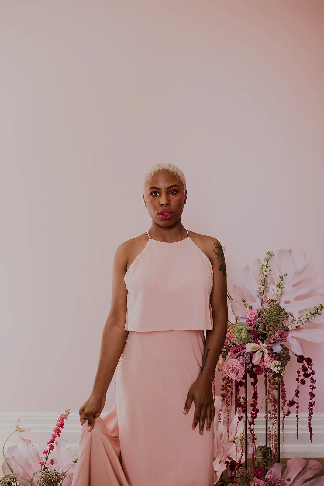 Pink photo shoot in Columbus Ohio featuring Jenny Yoo Elle dress