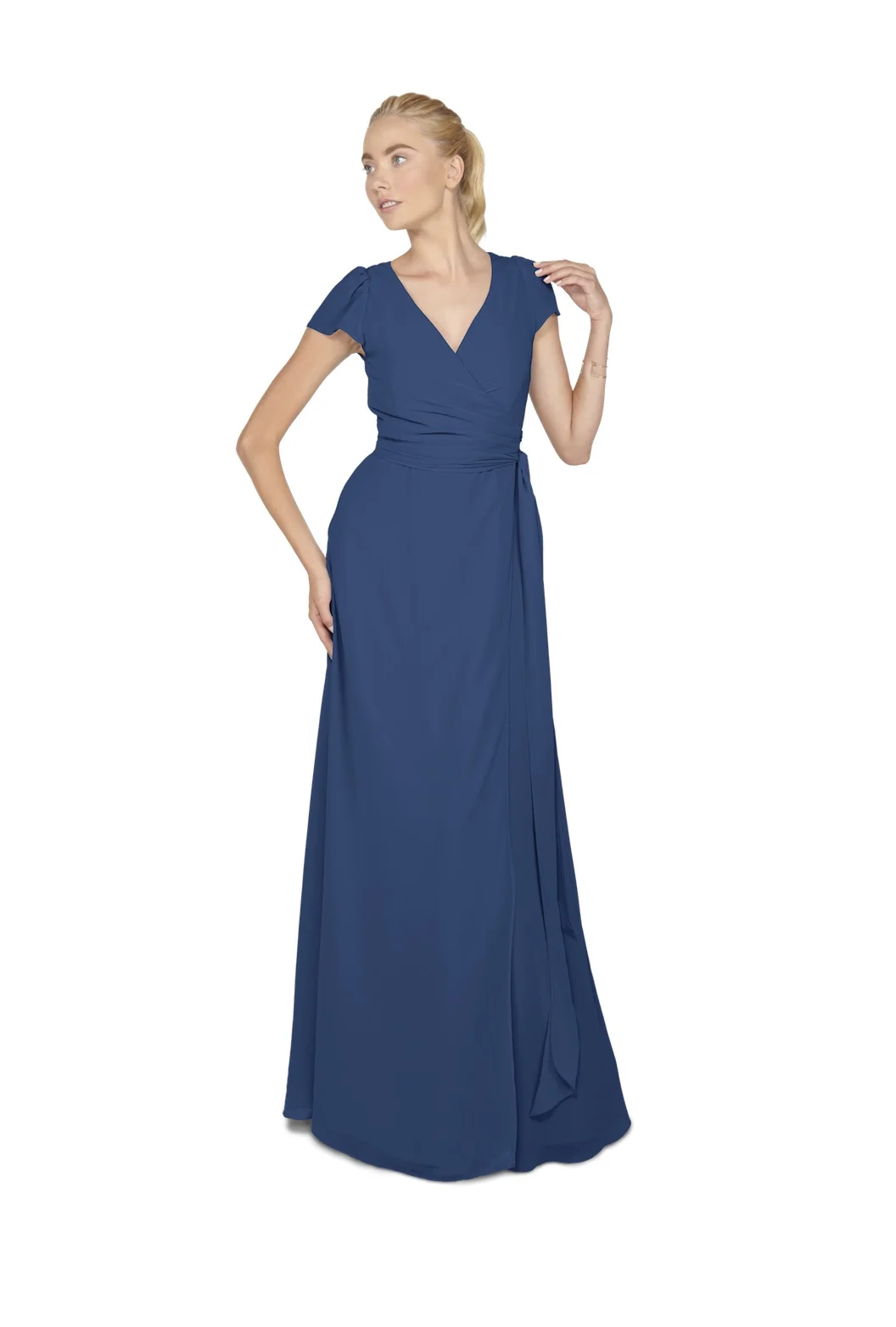 Aurele Long by Joanna August in Tangled Up in Blue Chiffon