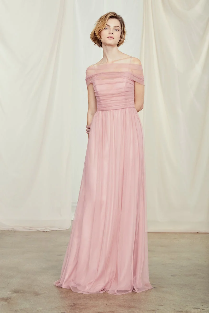 Shane by Amsale Bridesmaids in Rose tulle