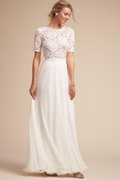 size 2 xs new $200 BHLDN Jenny Yoo Lydia Lace Skirt SOLD OUT color ivory 