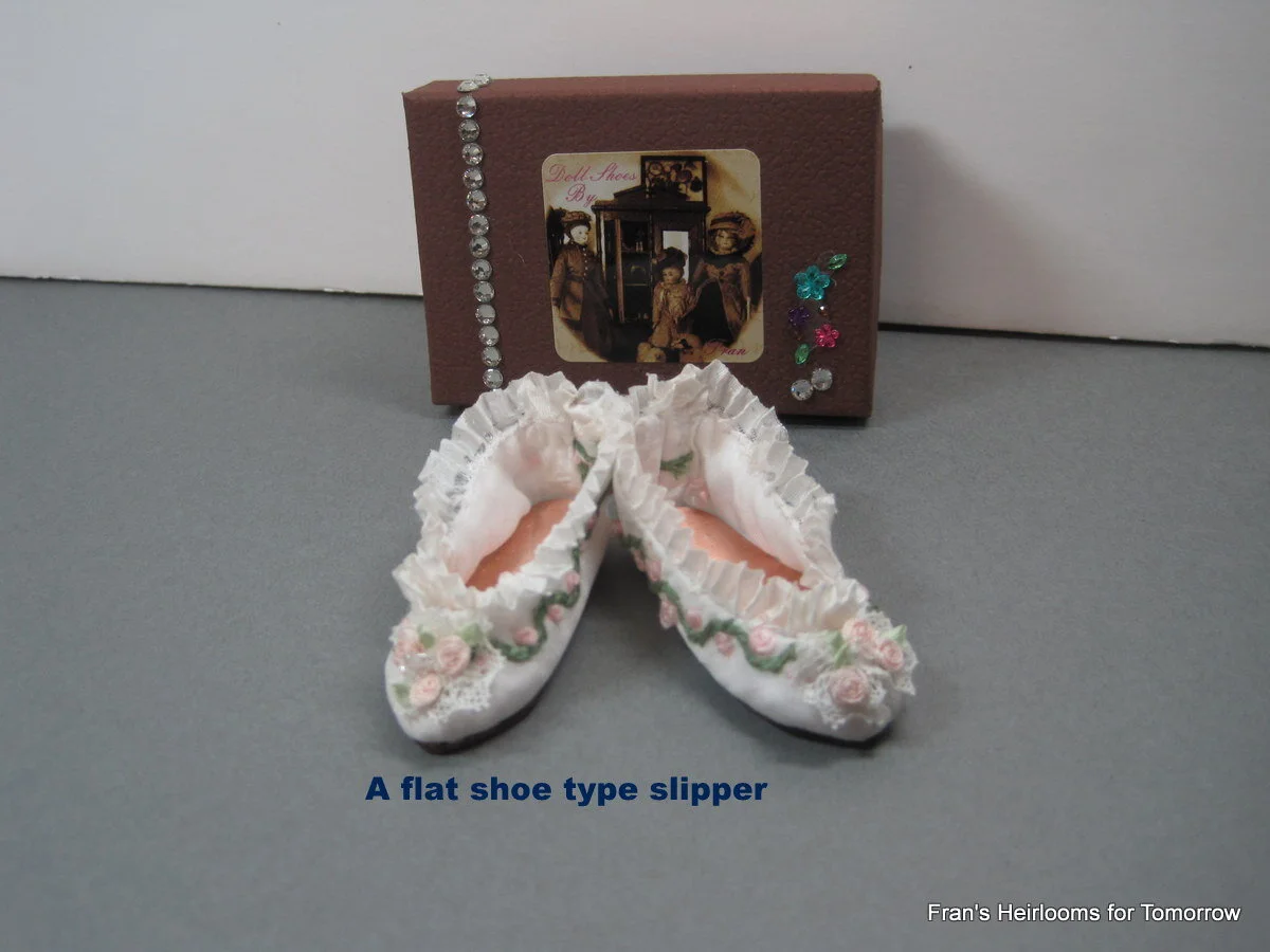 Hand embroidered lady slipper