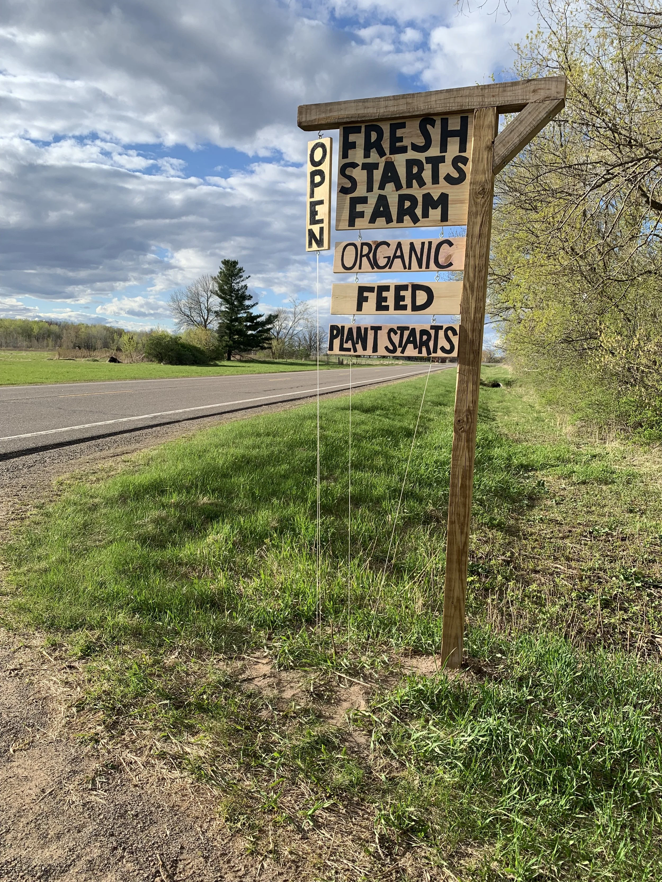 Early spring road sign