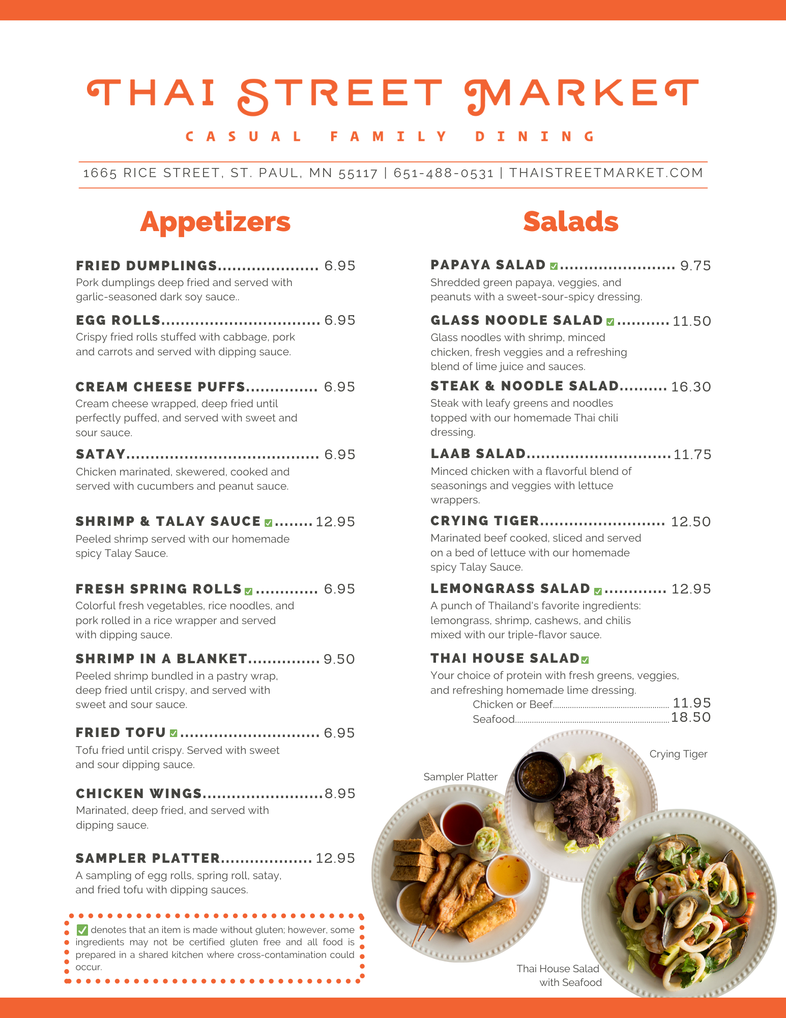 Menu — Thai Street Market