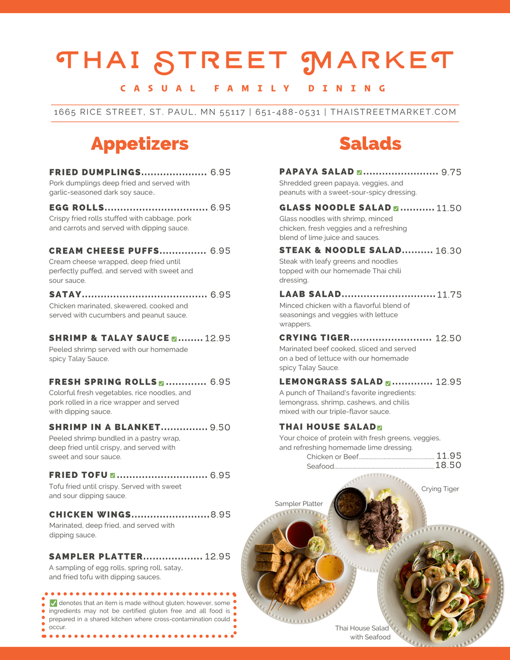 Menu — Thai Street Market