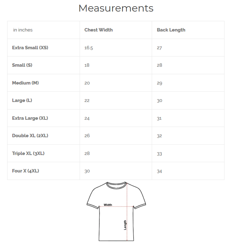 Shirt & Sizing Information — Chibi Yeti