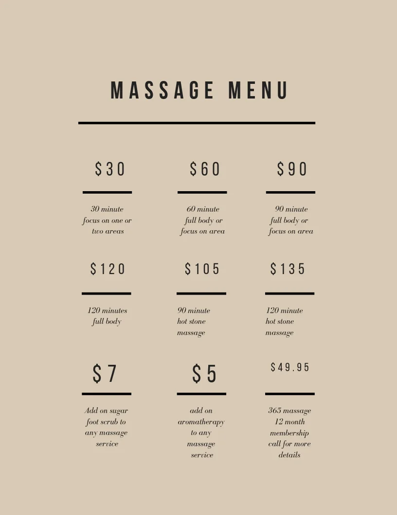Services — Royse City Therapeutic Massage
