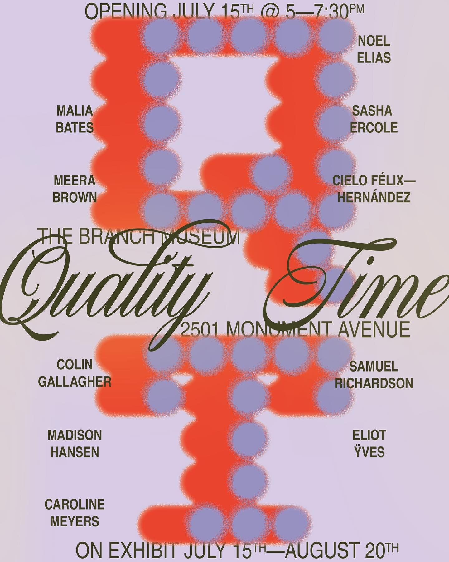 So excited for this group show that we have worked so hard on! Opens on Thursday, July 15th at the Branch Museum in Richmond💘🏃&zwj;♀️🏠🚲 seems like a great evening to see some art if you ask meee 
Graphic designed by @peeohaitchayenkayay 🥰