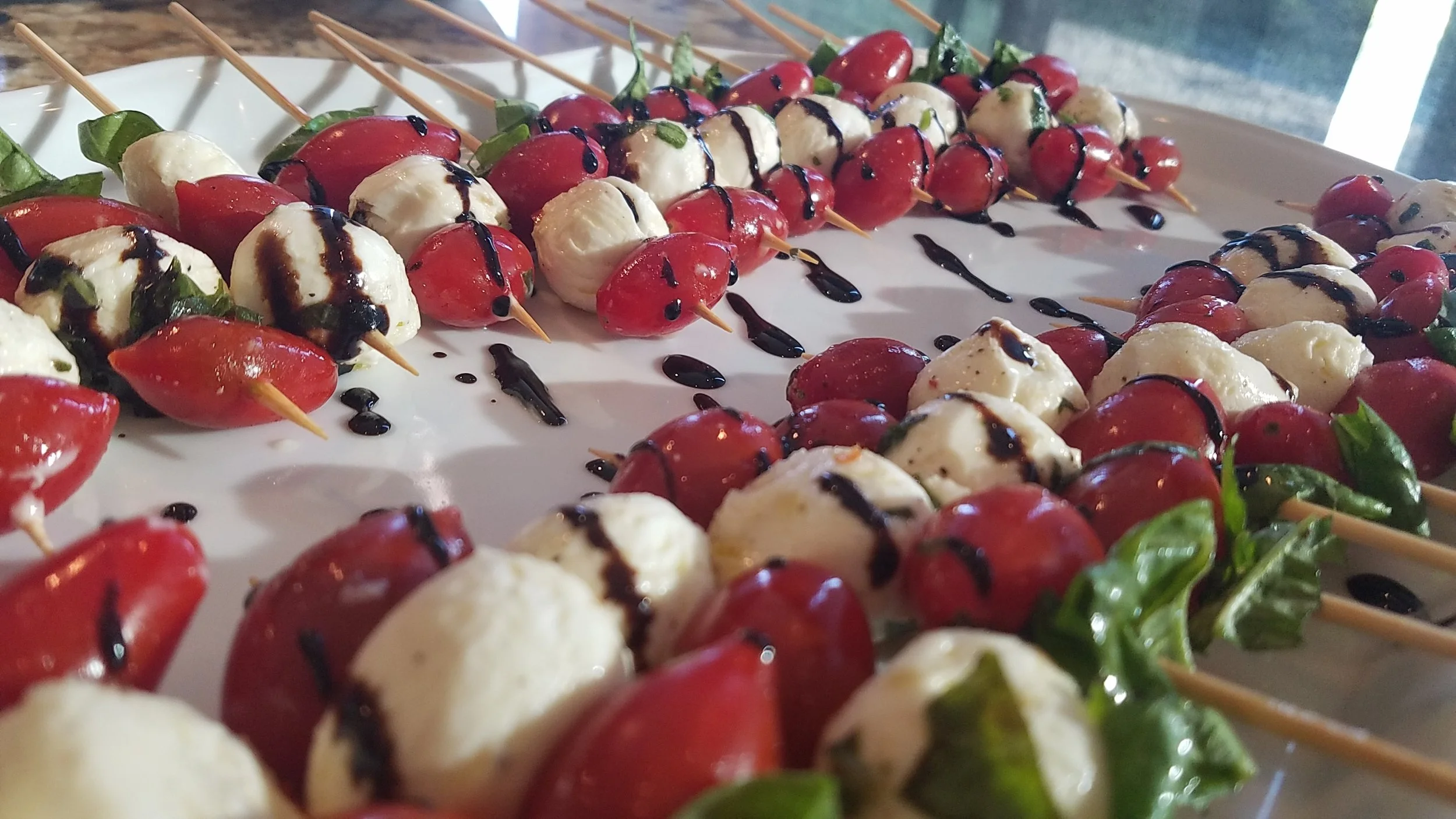 Caprese Skewers with Balsamic Syrup