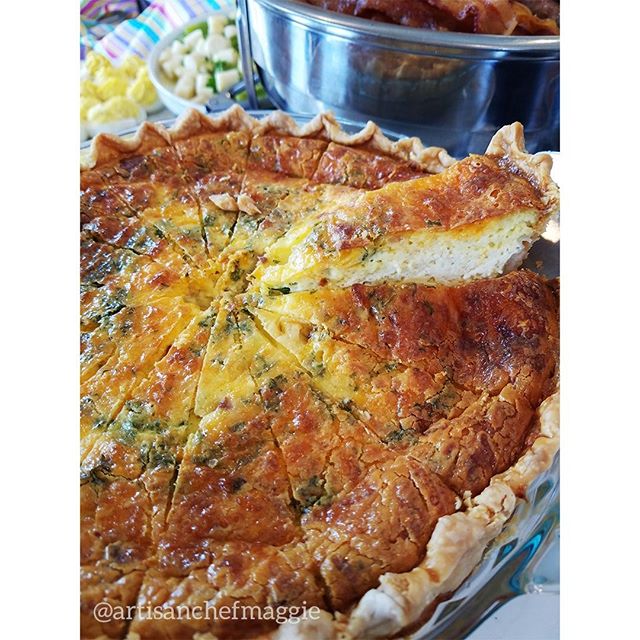 Beautiful brunch mornings call for beautiful quiche. Quiche Lorraine from our Mother's Day Brunch.
