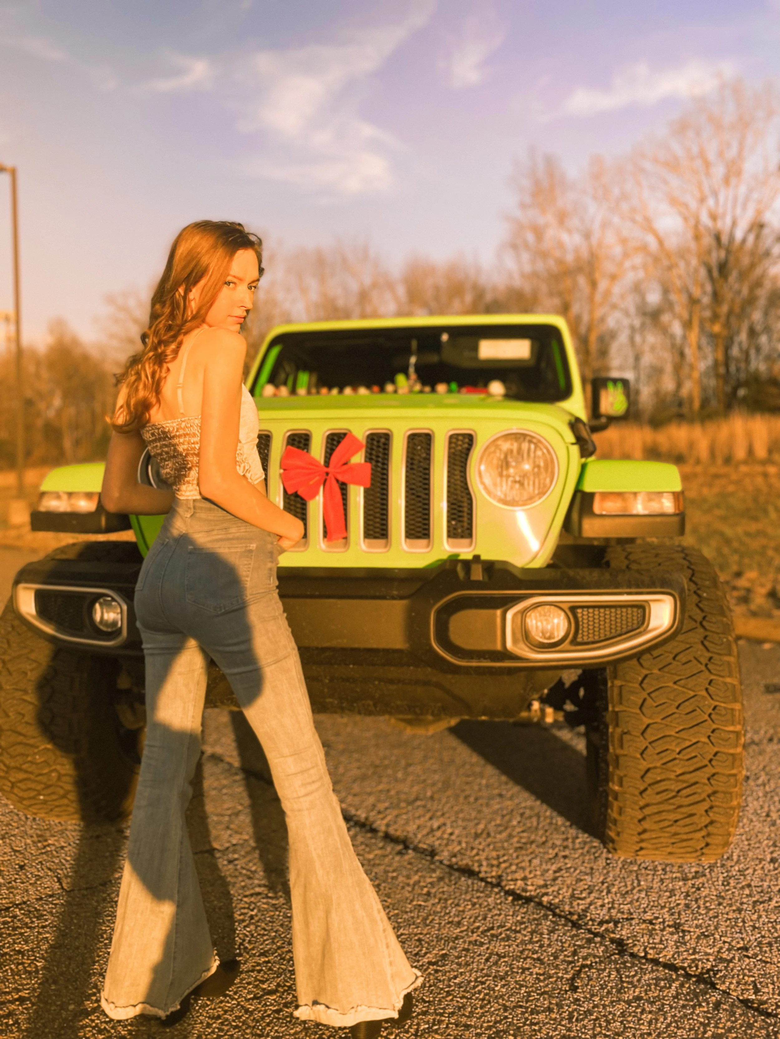 Zoey and her 2021 Grinchy Wrangler