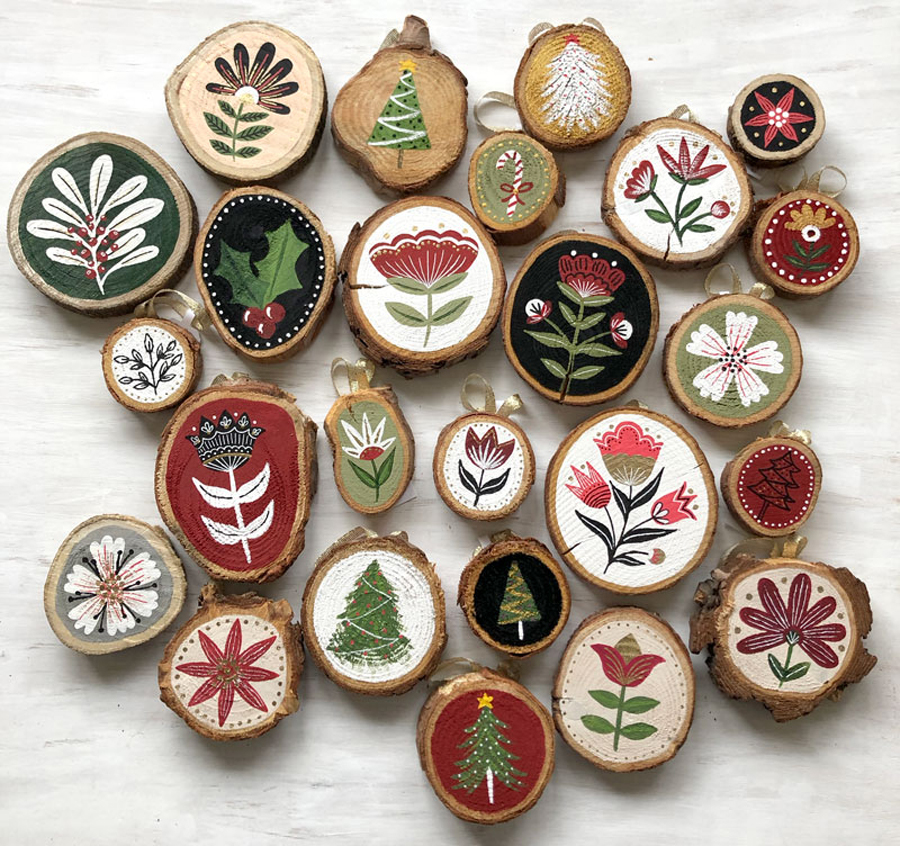 Hand painted Wooden Ornaments