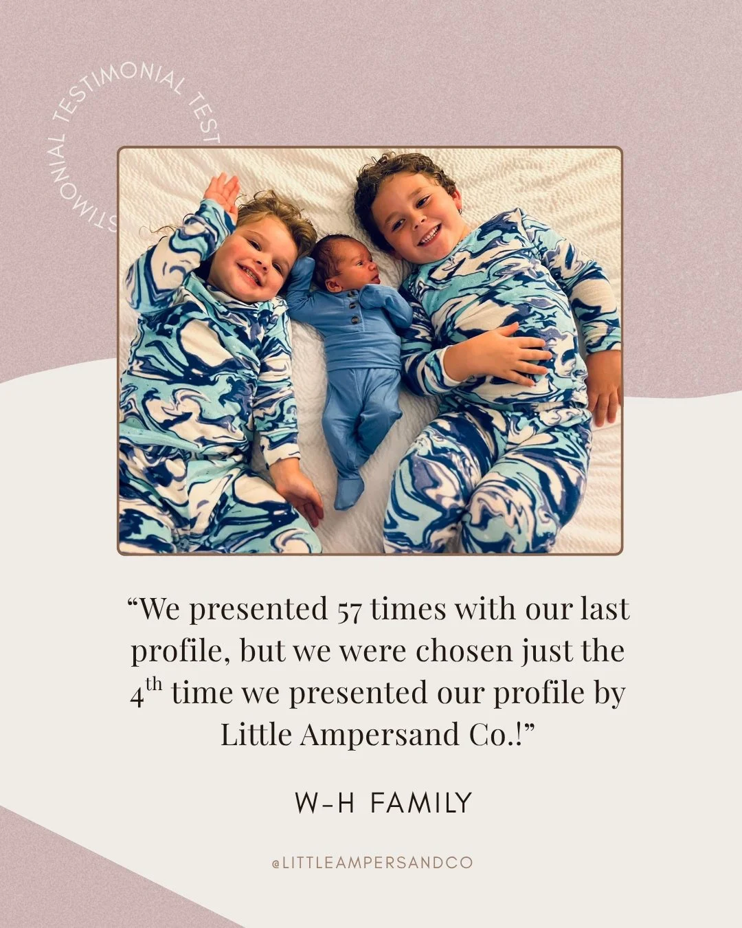 There is a difference, and sometimes it shows up in ways you can't ignore. 

One of our LAC families shared that they had presented their profile 57 times without being chosen. After redesigning their book with Little Ampersand Co., they were chosen 