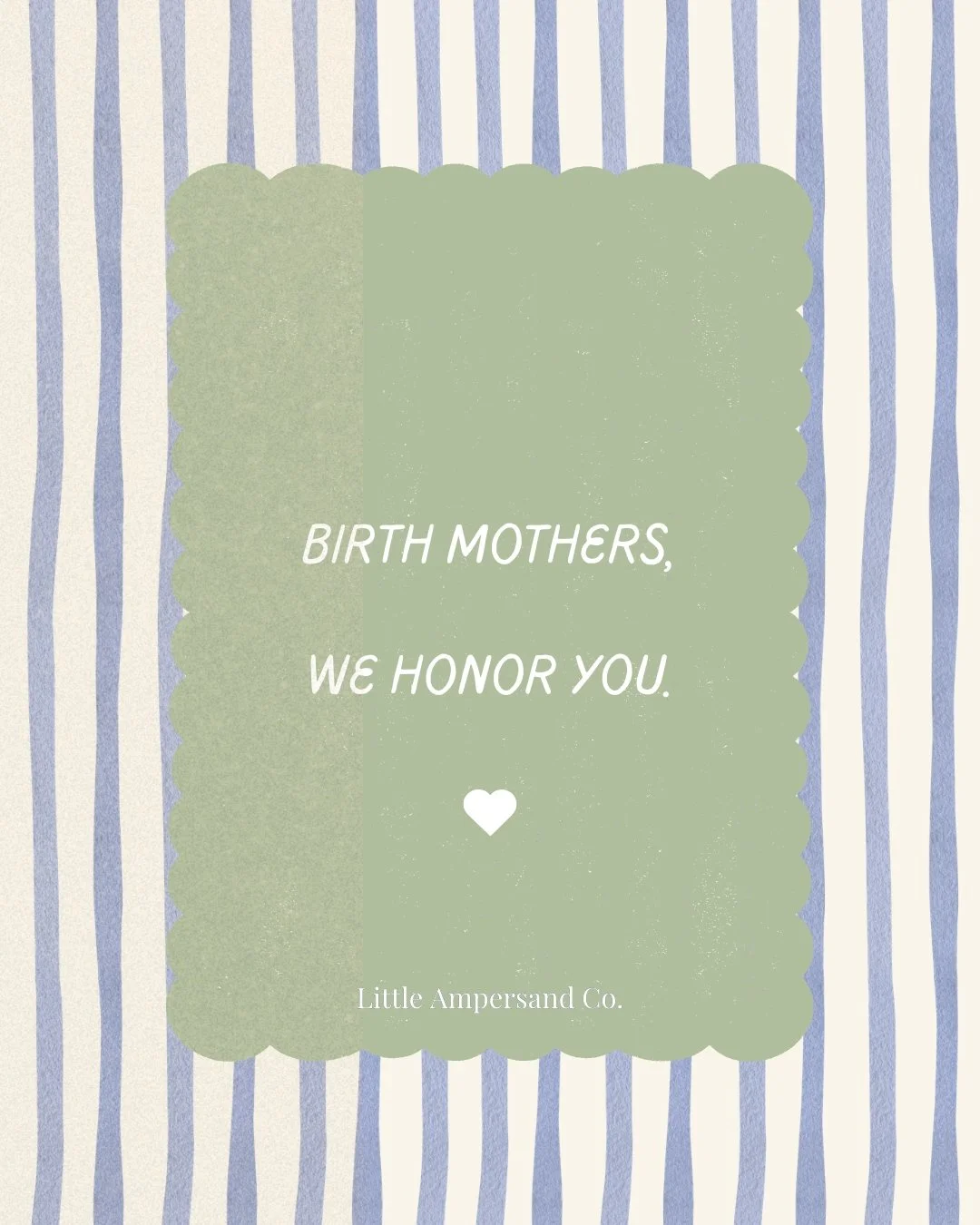 Birth Mother's Day carries a depth that's hard to put into words. ❤️ 🩹It's strength and grief, love and loss, all held at the same time. It's a choice made with courage, and a story that deserves to be honored.

At Little Ampersand Co., we never for