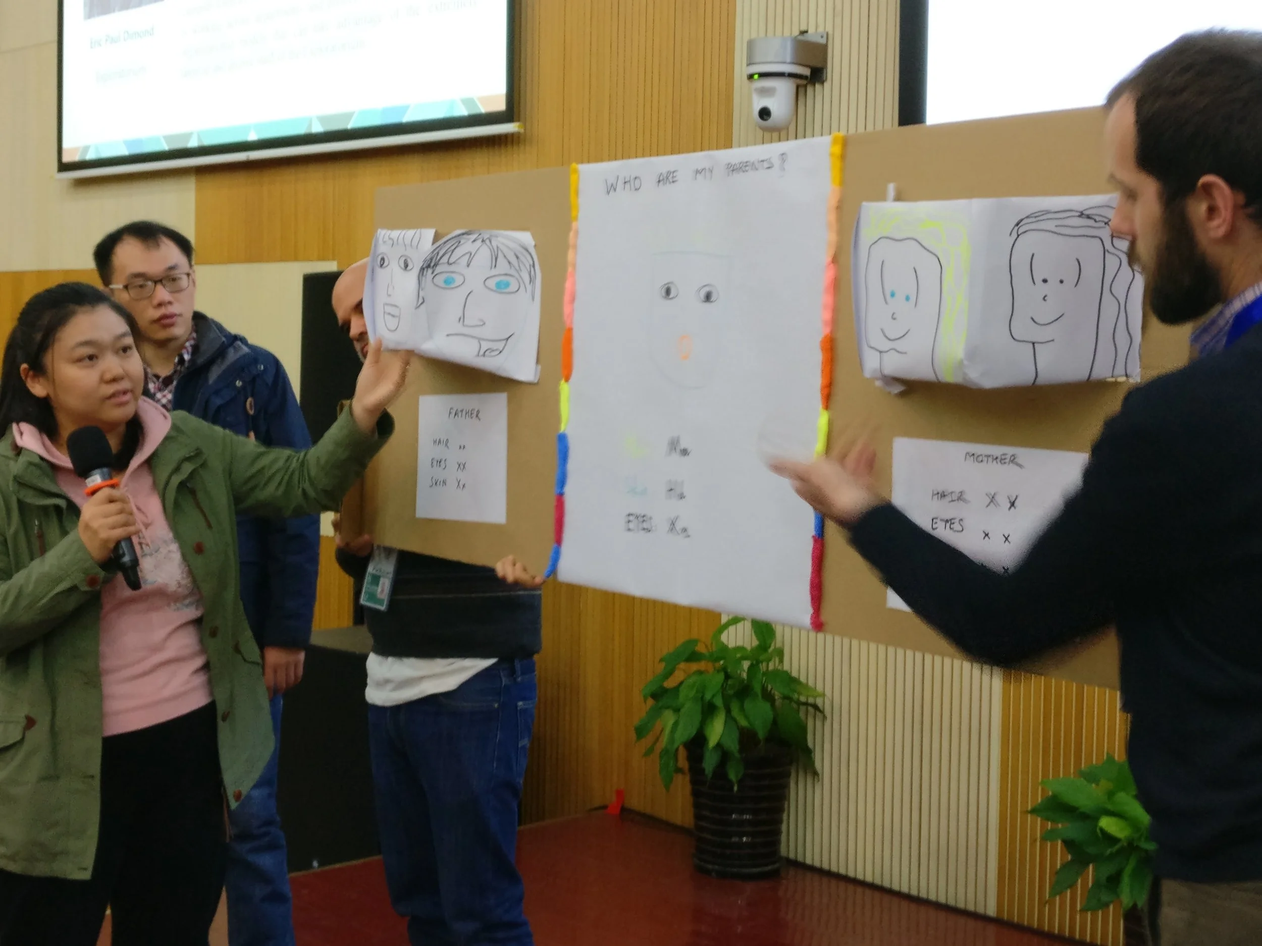 Ruiting Li presenting the results of the group exercise.