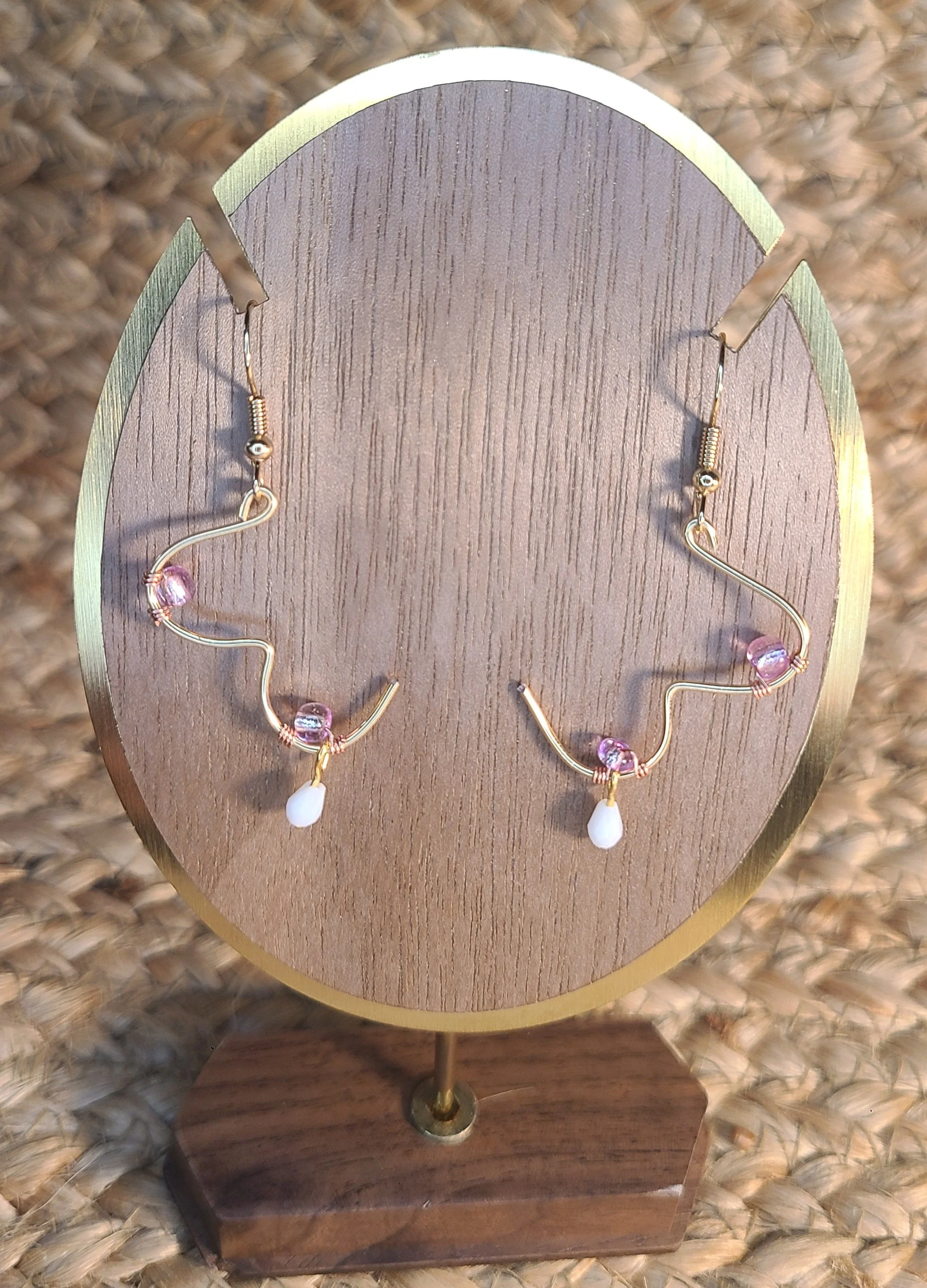 Milky Boob Beaded Earrings - Gold Tone