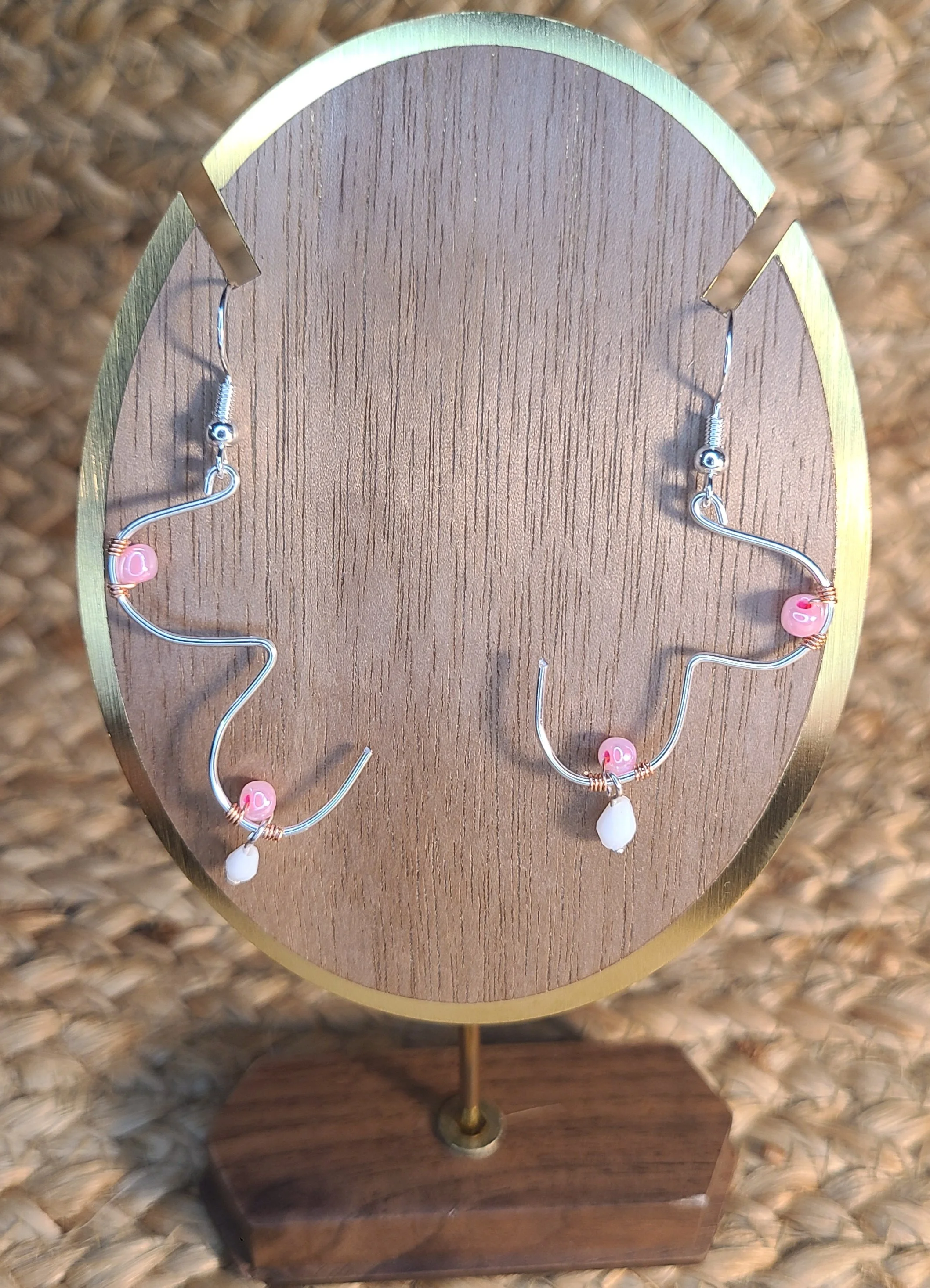 Milky Boob Beaded Earrings - Silver Tone