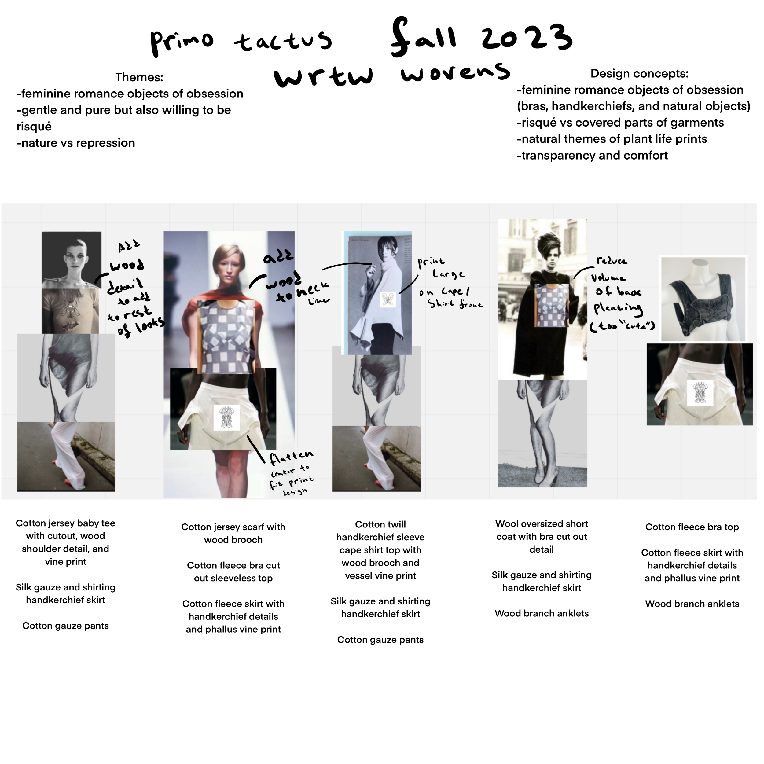  Initial Ideas of the collection by vintage collage. Fabric ideas developed into other alternatives. 