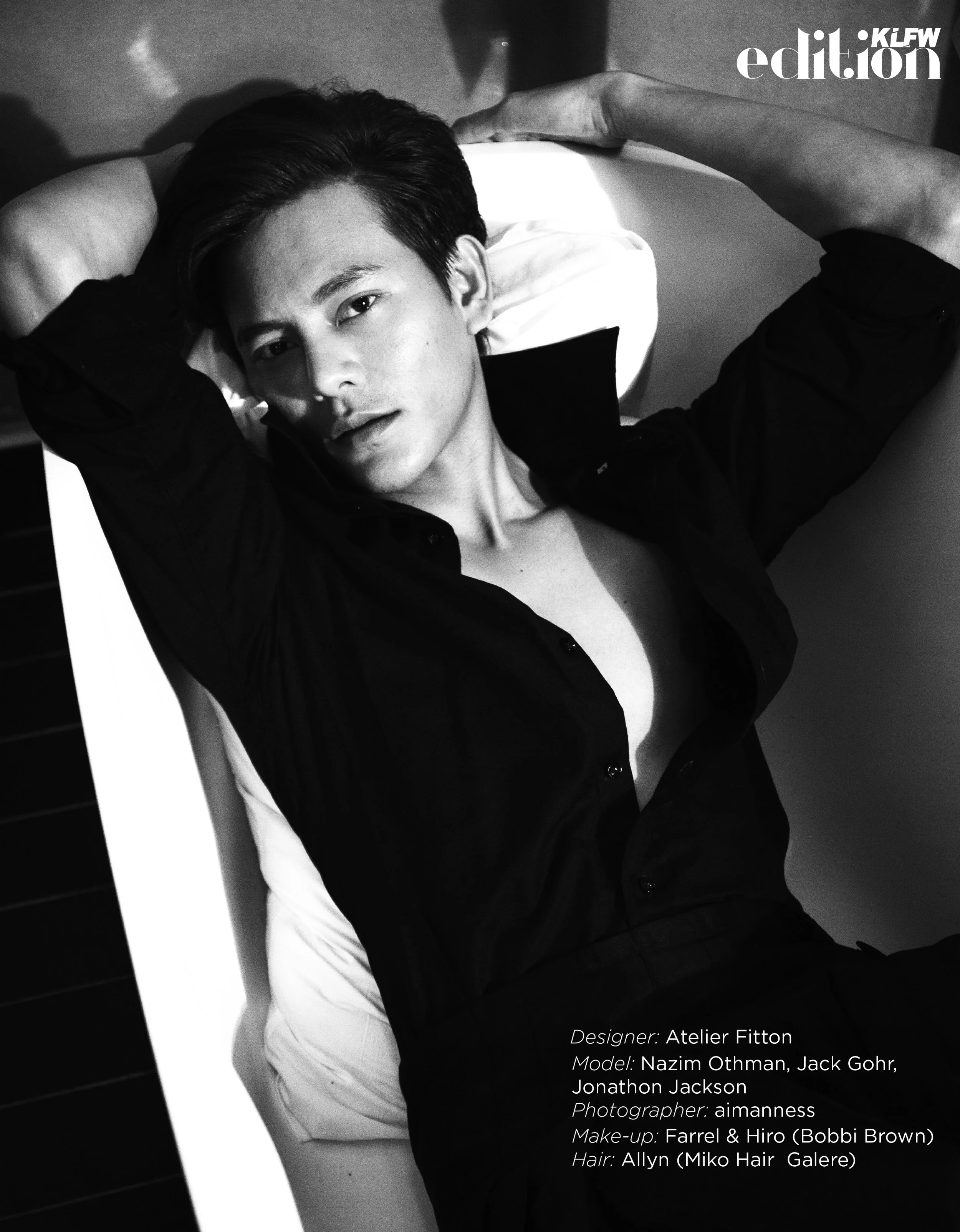 Designer: Atelier Fitton Model: Nazim Othman , Jack Gohr , Jonathon Jackson Photographer: Aimanness Make-up: Farrel & Hiro ( Bobbi Brown ) Hair: Allyn ( Miko Hair Galere )