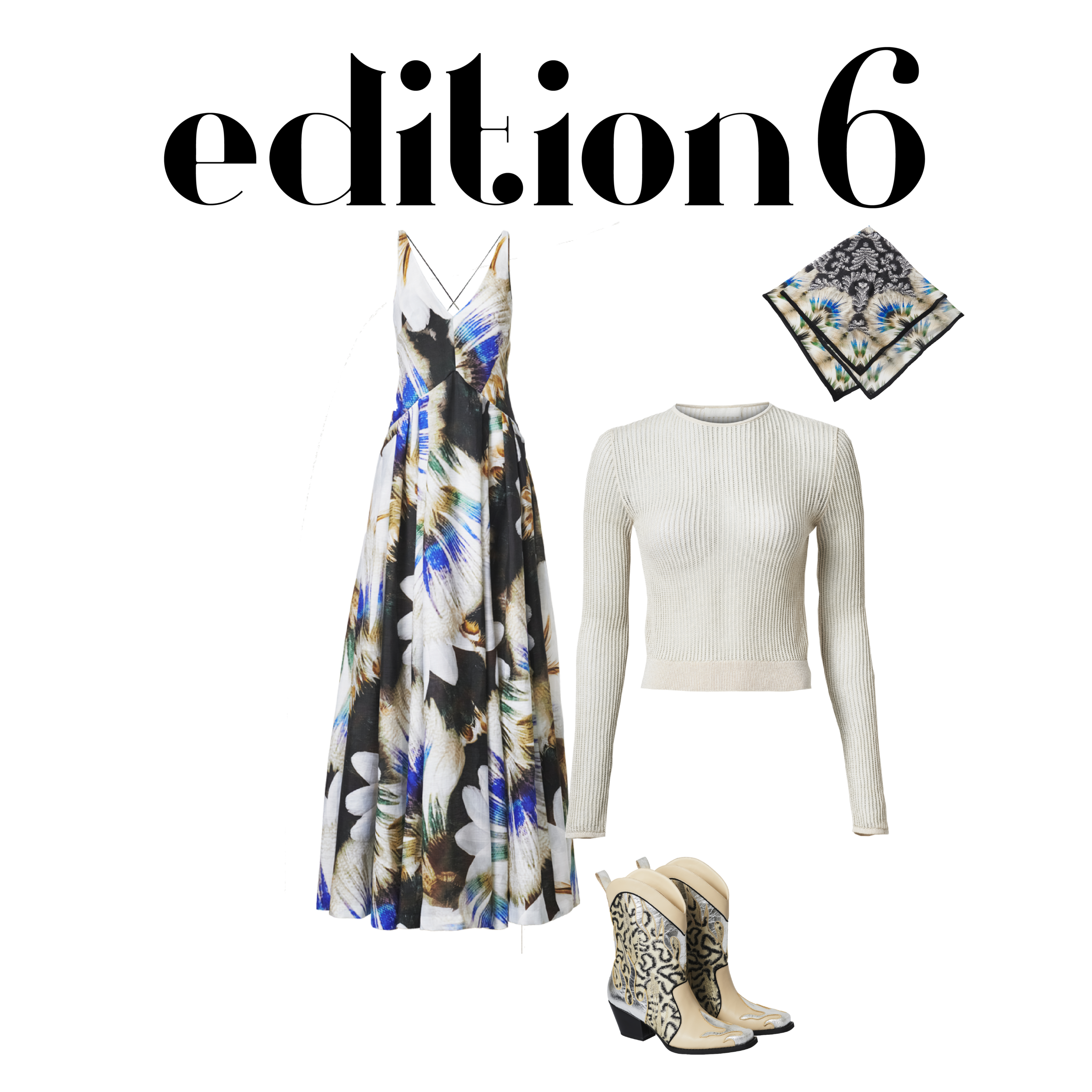 Printed Dress - RM 899.95 Knit Top - RM 229.95 Big Scarf - RM 157.95 Boots - RM 549.95