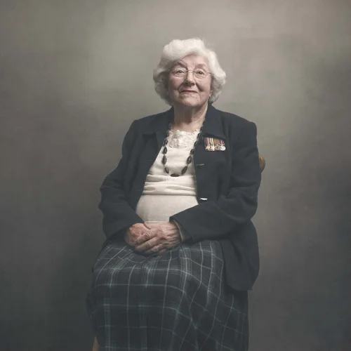 Portrait of Mildred Schutz, Second World War veteran, by Glyn Dewis