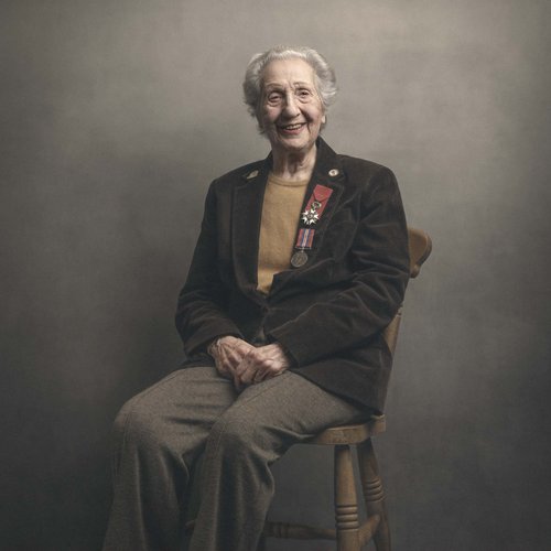 Portrait of Marie Scott, Second World War veteran, by Glyn Dewis