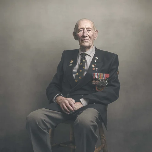 Portrait of Geoffrey Pulzer, Second World War veteran, by Glyn Dewis