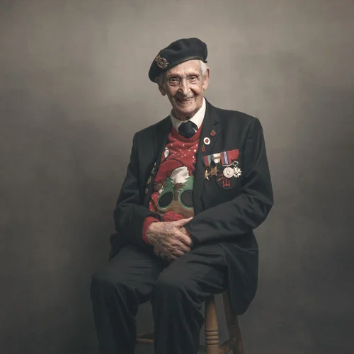 Portrait of Albert Wiltshire, Second World War veteran, by Glyn Dewis