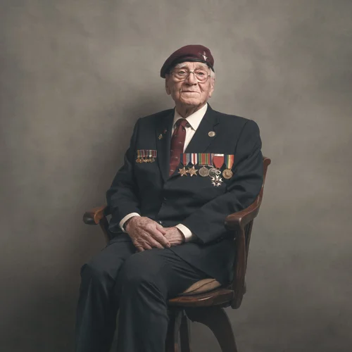 Portrait of Bob Stoodley, Second World War veteran, by Glyn Dewis