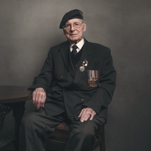 Portrait of Ernest Chambers, Second World War veteran, by Glyn Dewis