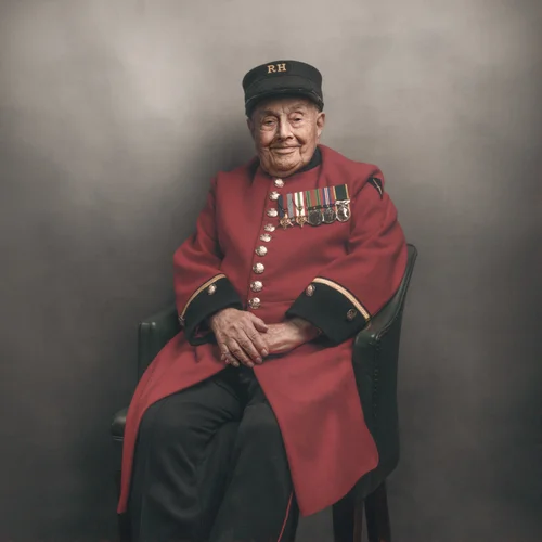 Portrait of George Parsons, Second World War veteran, by Glyn Dewis