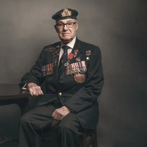 Portrait of Harry Bowdery, Second World War veteran, by Glyn Dewis