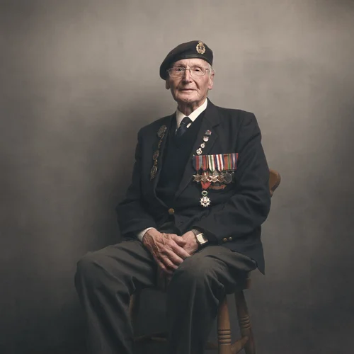Portrait of Peter Smoothy, Second World War veteran, by Glyn Dewis