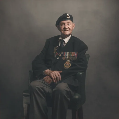 Portrait of Richard 'Dickie' Edser, Second World War veteran, by Glyn Dewis