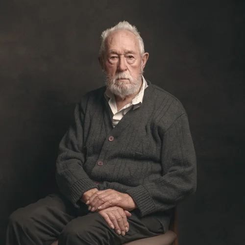 Portrait of Ted Hancox, Second World War veteran, by Glyn Dewis