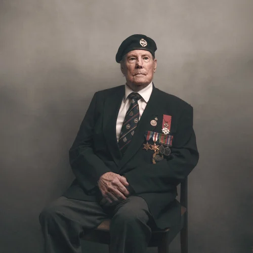 Portrait of Wally Fuller, Second World War veteran, by Glyn Dewis