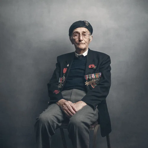 Portrait of David Jefferies, Second World War veteran, by Glyn Dewis