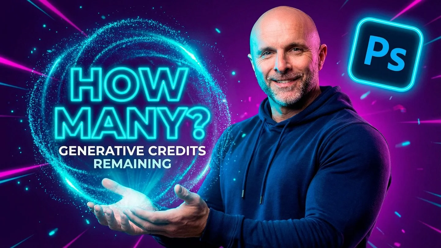 New Video over on my YouTube Channel showing a simple and quick way to check how many Generative Fill Credits you&rsquo;re using in Photoshop &hellip; from within Photoshop

🚨 Comment &ldquo;BALANCE&rdquo; 👇🏻 and I&rsquo;ll message you the link ✅