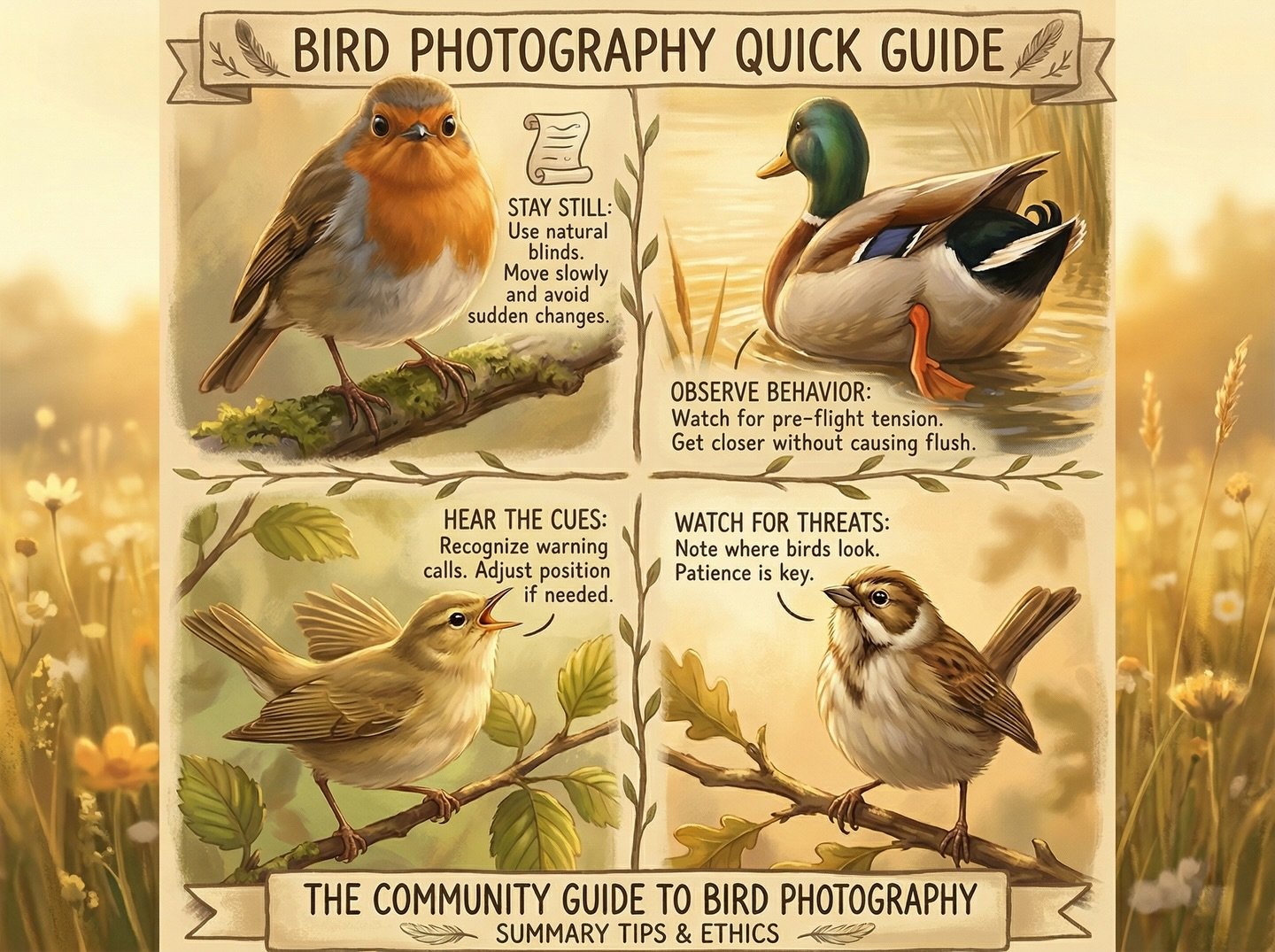 We just created a &ldquo;Community Guide to Bird Photography&rdquo; from tips and advice shared by members in the Photography Community on SKOOL. 

🚨 Comment &ldquo;COMMUNITY&rdquo; and I&rsquo;ll send you the link to join us for free and you can ch