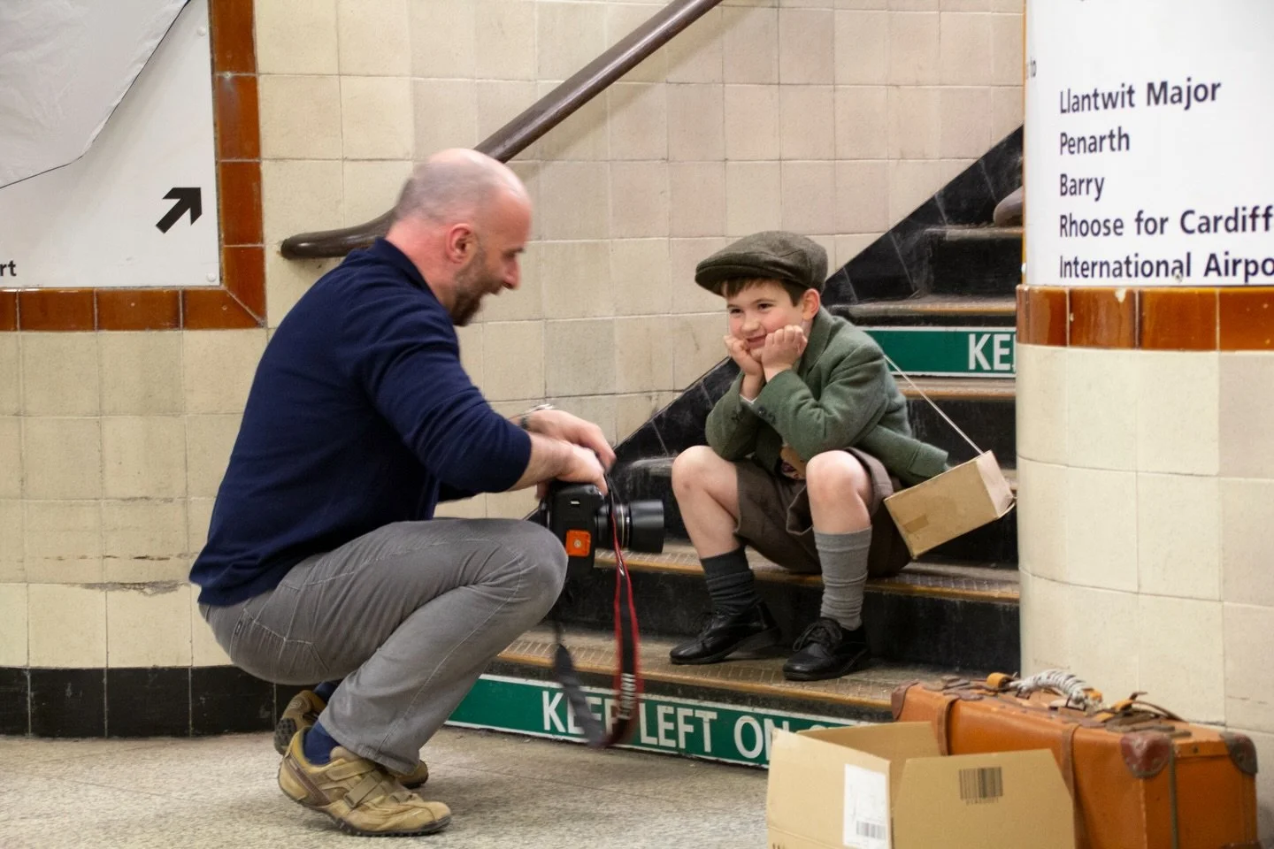 One of my favourite ever photo shoots. Prior to me starting my 39-45 Portraits Project I started taking photographs with a 1940s theme. This was at Cardiff Central Railway Station &hellip; the staff even closed a platform staircase to enable us to do